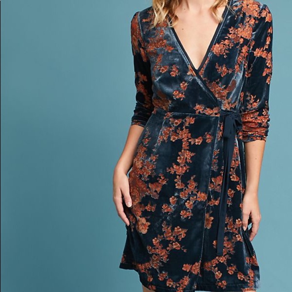 Anthropologie | Eri + Ali | Wrap Dress | Velvet